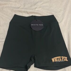 White Fox Boutique Green Athletic Shorts Elastic Waistband